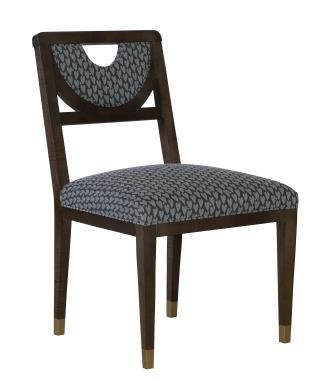 Half Moon Dining Side Chair Gold Painted Ferrule