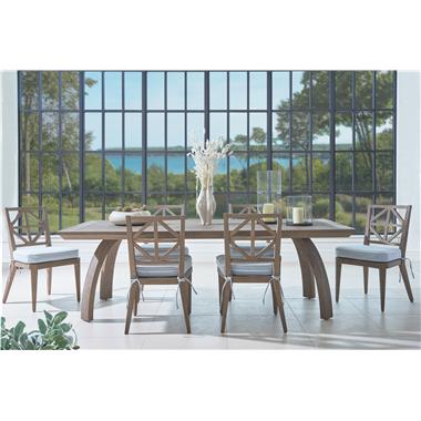 HCD8840-STK Aswan Dining Table and HCD8800-02	Aswan Outdoor Dining Chair in Fabric HC412-33. 