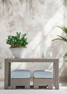 HCD8891-STK Yara Outdoor Console and HCD8800-30	Yara Outdoor Square Stool with Fabric HC412-33