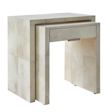 Lior Vellum Nightstand / Side Table 